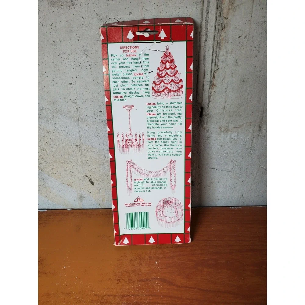 Vtg Christmas Tree Icicles Tinsel 1000 Strands Box Silver USA  Rauch‎ Industries
